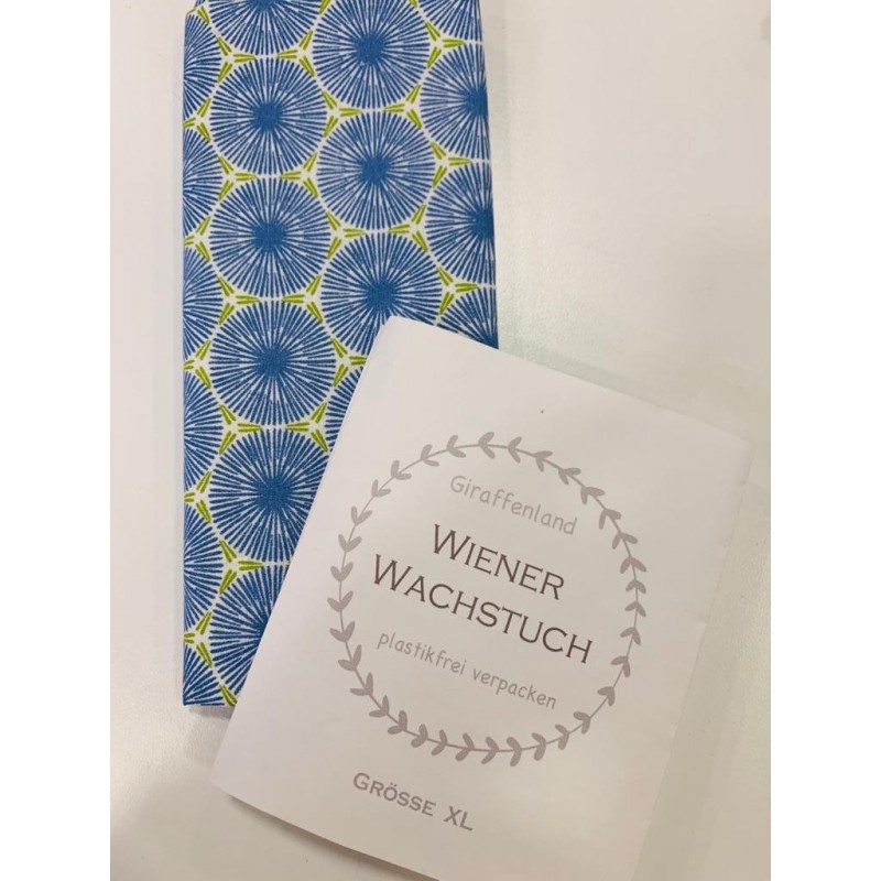 Wiener Wachstuch Gr. XL Kreis Muster blau