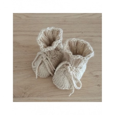 Baby-Schuhe handgestrickt in Bio Baumwolle