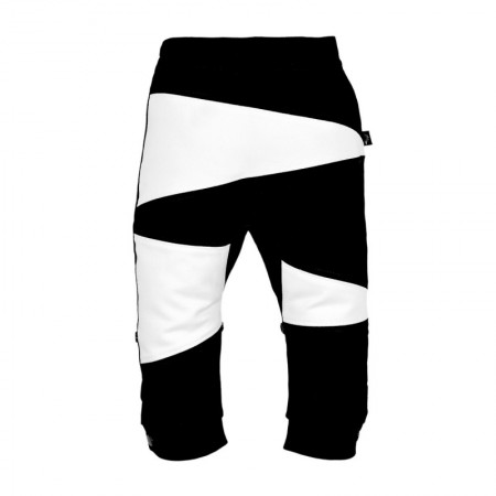 Schwarz-weiße Hosen mit Dreiecksmuster